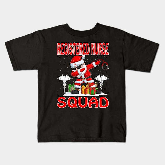 Christmas Registered Nurse Squad Reindeer Pajama Dabing Santa Kids T-Shirt by intelus